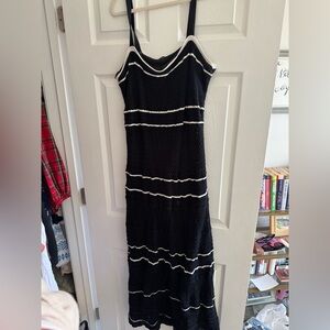 Abercrombie & Fitch Black and White Maxi Crochet Dress